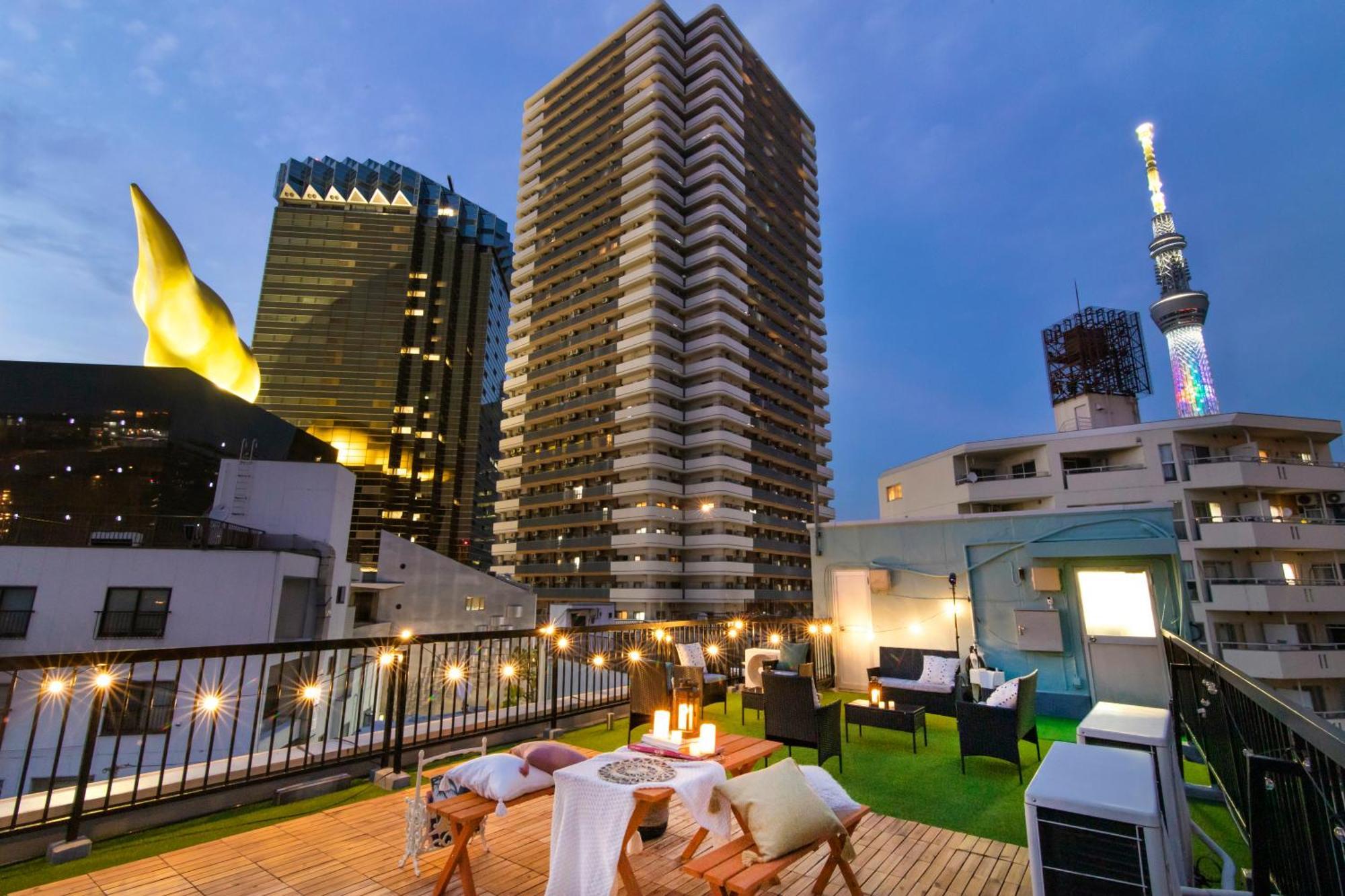 Апартаменты 【5/24New Open】浅草徒歩3分/Max9名/無料駐車場/渋谷直通 Токио Экстерьер фото